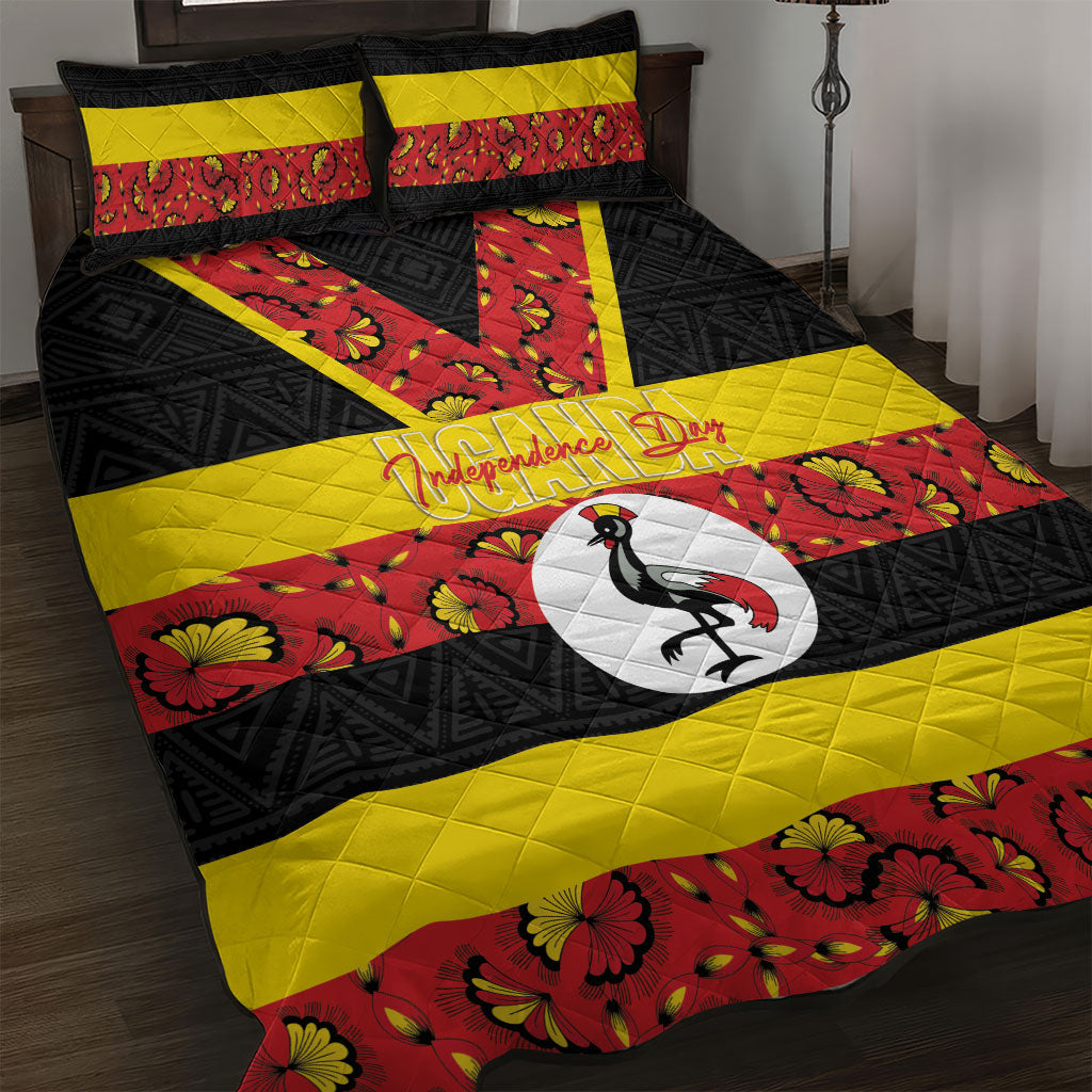 Uganda Independence Day Quilt Bed Set Ugandan Kitenge African Pattern