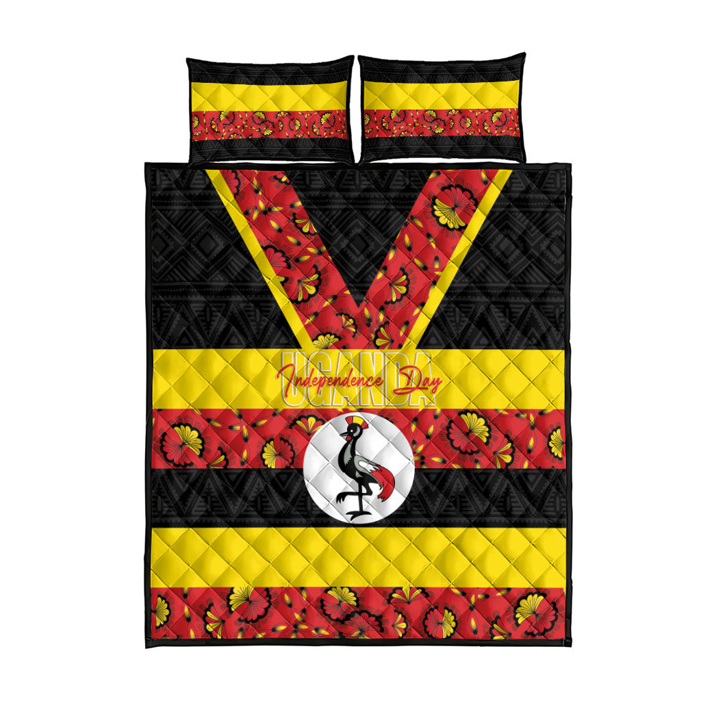 Uganda Independence Day Quilt Bed Set Ugandan Kitenge African Pattern