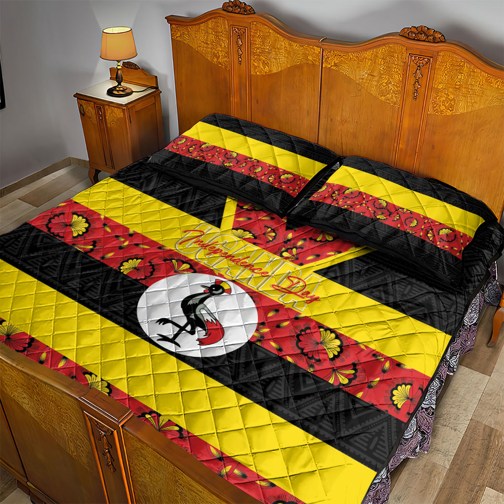 Uganda Independence Day Quilt Bed Set Ugandan Kitenge African Pattern