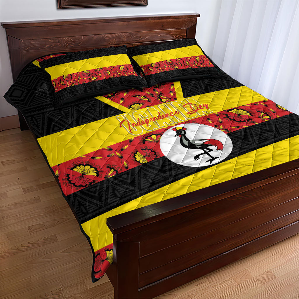 Uganda Independence Day Quilt Bed Set Ugandan Kitenge African Pattern