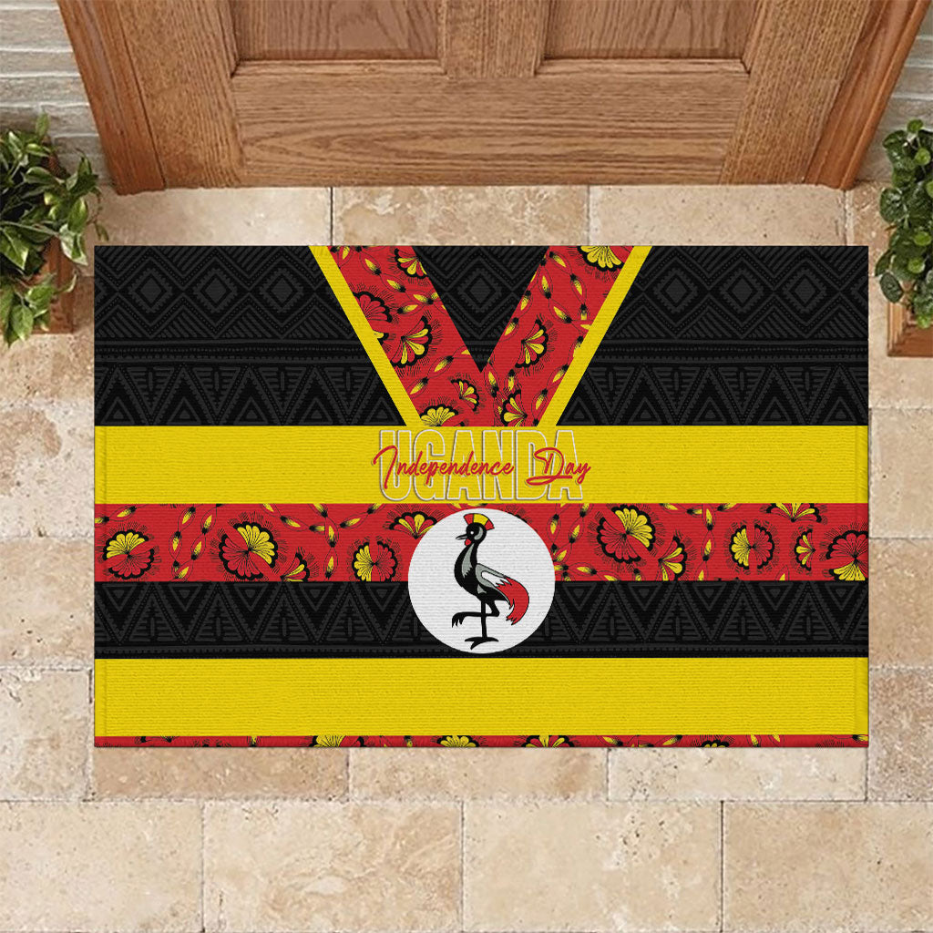 Uganda Independence Day Rubber Doormat Ugandan Kitenge African Pattern