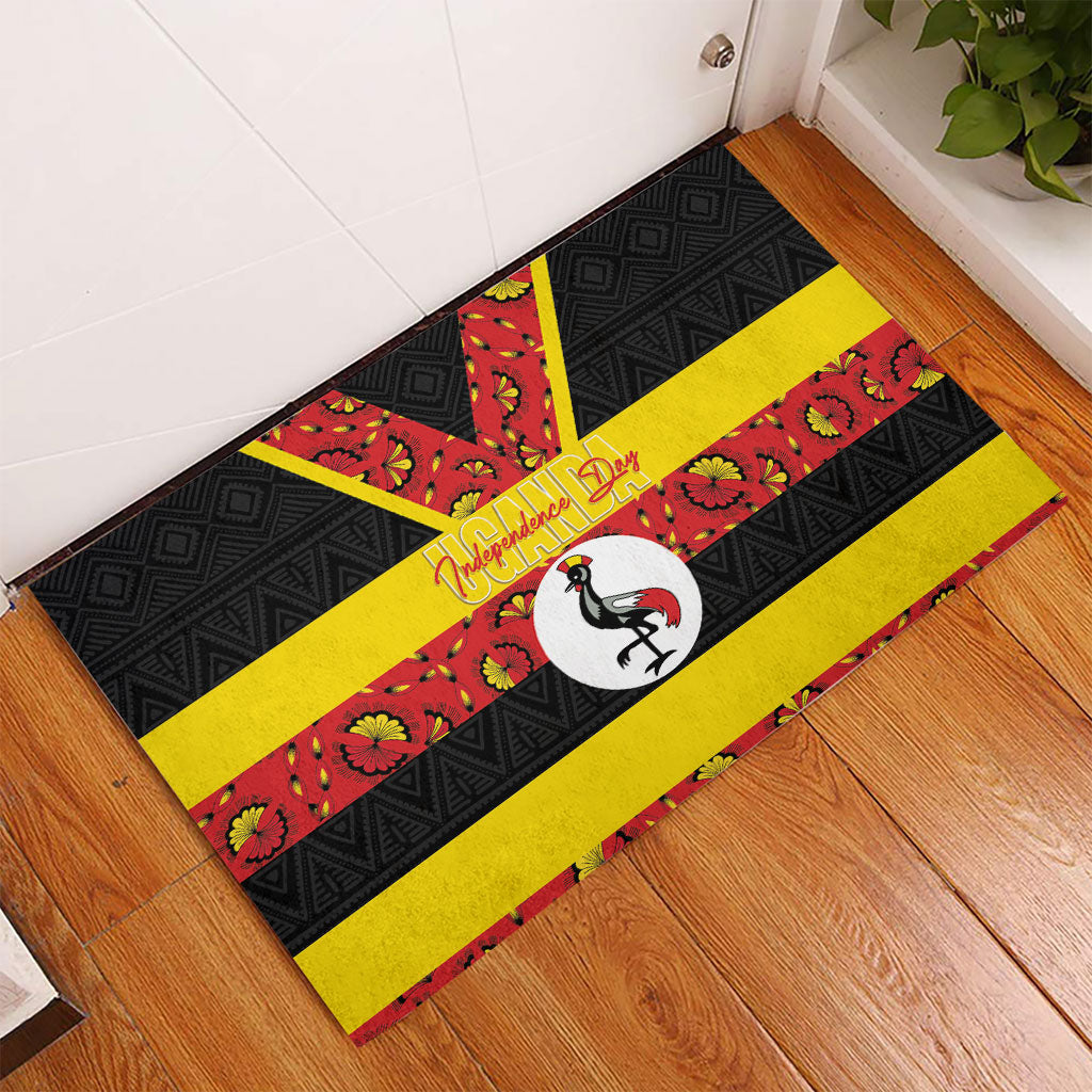 Uganda Independence Day Rubber Doormat Ugandan Kitenge African Pattern