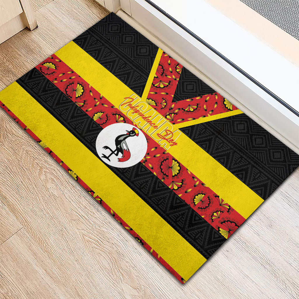 Uganda Independence Day Rubber Doormat Ugandan Kitenge African Pattern