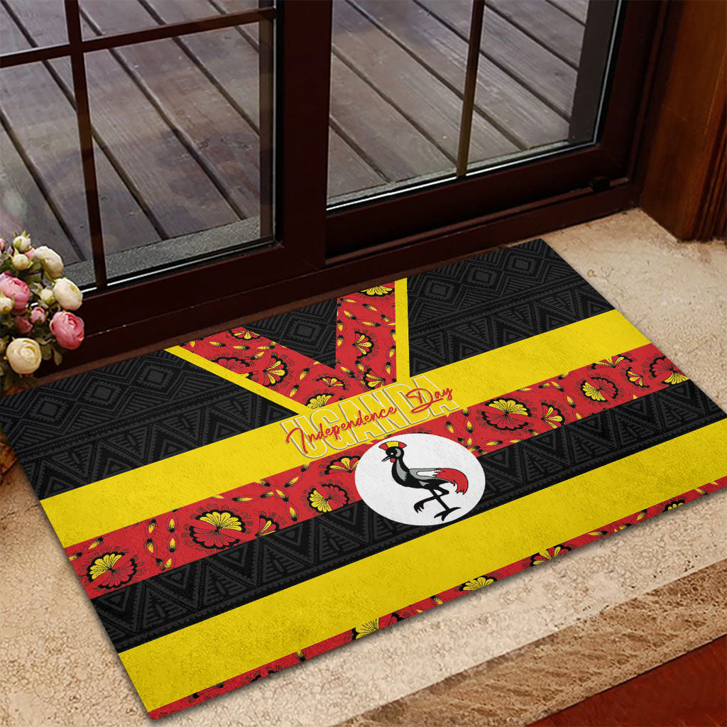 Uganda Independence Day Rubber Doormat Ugandan Kitenge African Pattern
