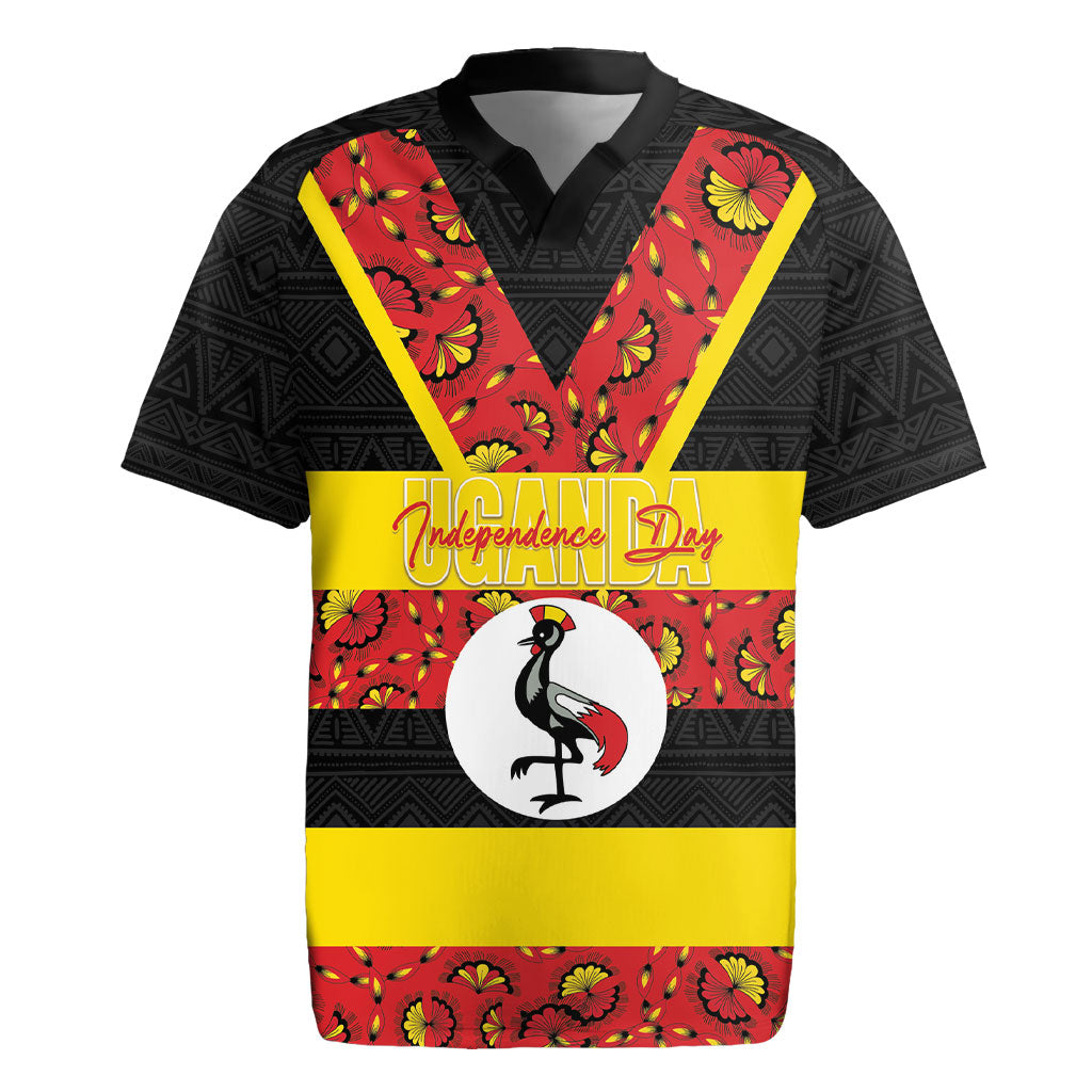 Personalized Uganda Independence Day Rugby Jersey Ugandan Kitenge African Pattern