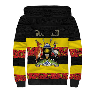 Personalized Uganda Independence Day Sherpa Hoodie Ugandan Kitenge African Pattern