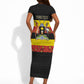 Personalized Uganda Independence Day Short Sleeve Bodycon Dress Ugandan Kitenge African Pattern