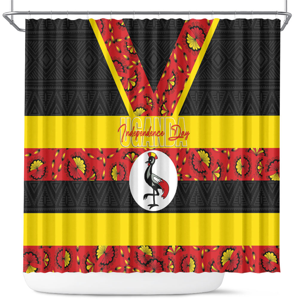 Uganda Independence Day Shower Curtain Ugandan Kitenge African Pattern