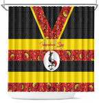 Uganda Independence Day Shower Curtain Ugandan Kitenge African Pattern