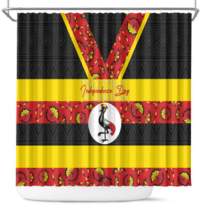 Uganda Independence Day Shower Curtain Ugandan Kitenge African Pattern