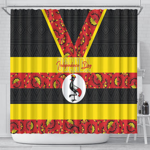 Uganda Independence Day Shower Curtain Ugandan Kitenge African Pattern