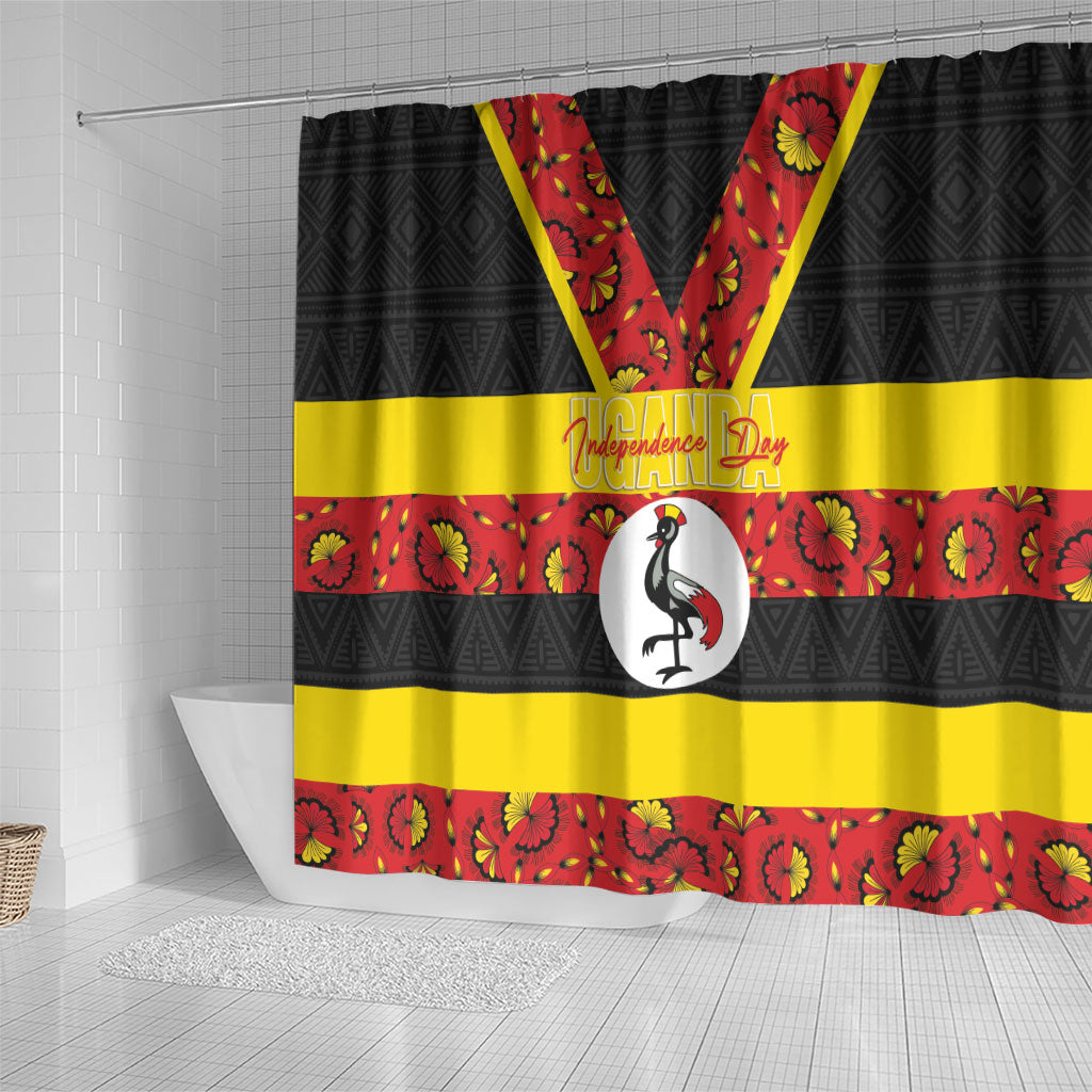 Uganda Independence Day Shower Curtain Ugandan Kitenge African Pattern