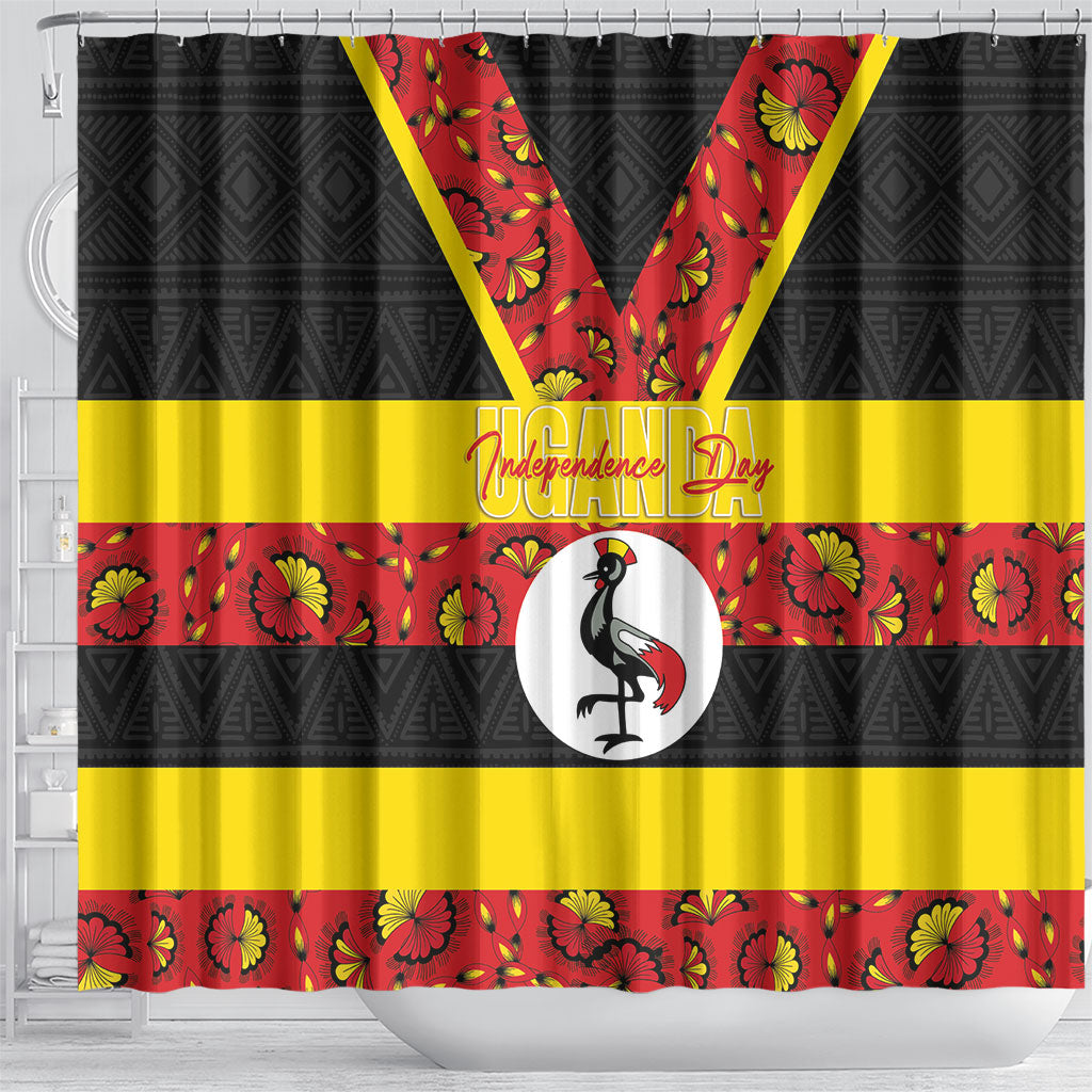 Uganda Independence Day Shower Curtain Ugandan Kitenge African Pattern