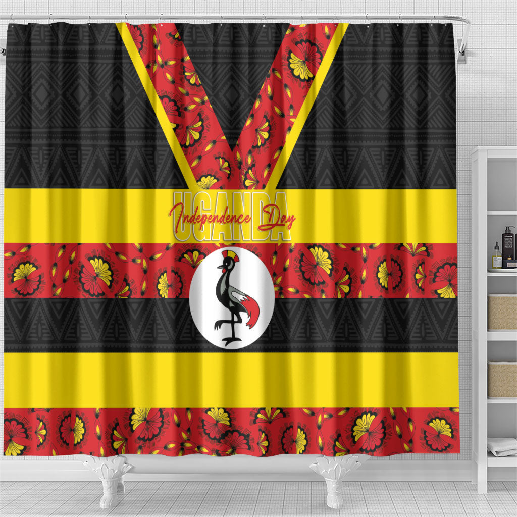 Uganda Independence Day Shower Curtain Ugandan Kitenge African Pattern