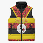 Personalized Uganda Independence Day Sleeveless Puffer Jacket Ugandan Kitenge African Pattern
