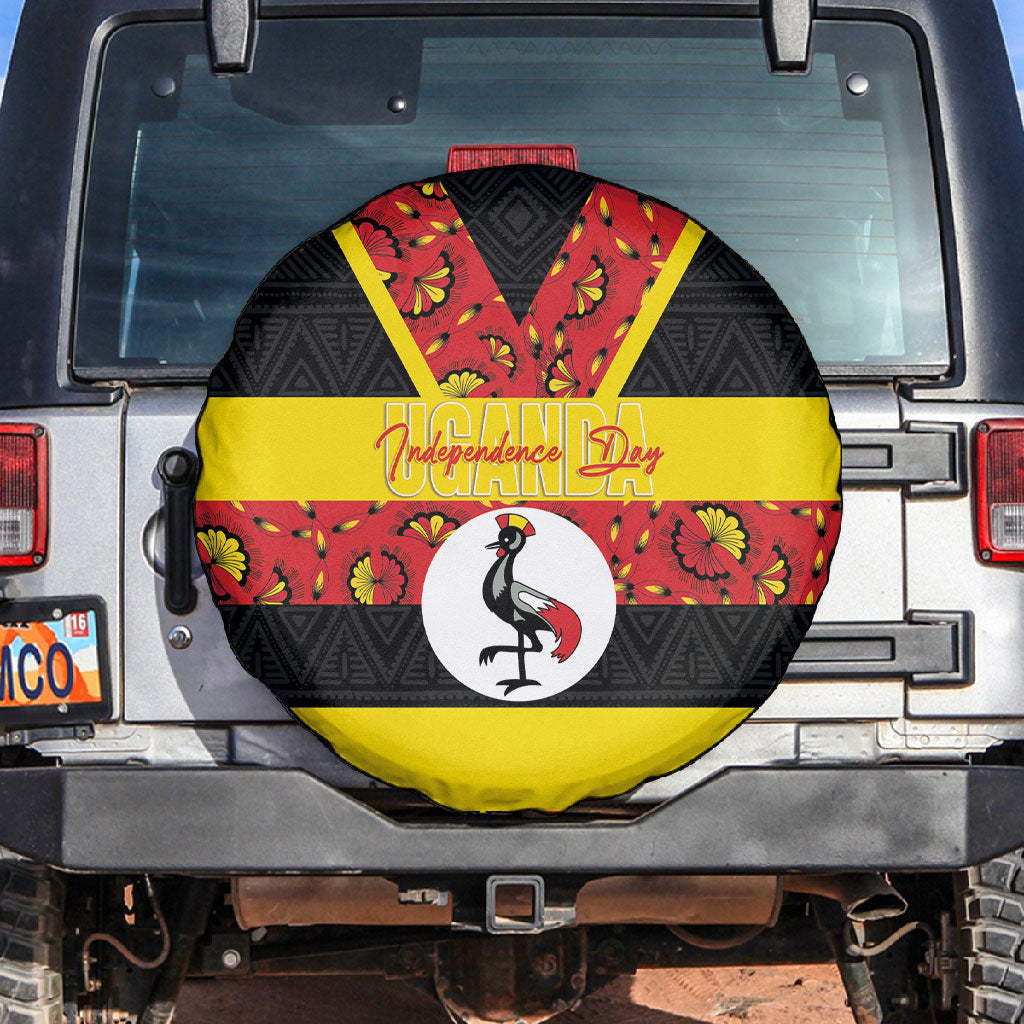 Uganda Independence Day Spare Tire Cover Ugandan Kitenge African Pattern