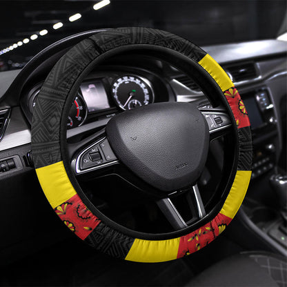 Uganda Independence Day Steering Wheel Cover Ugandan Kitenge African Pattern