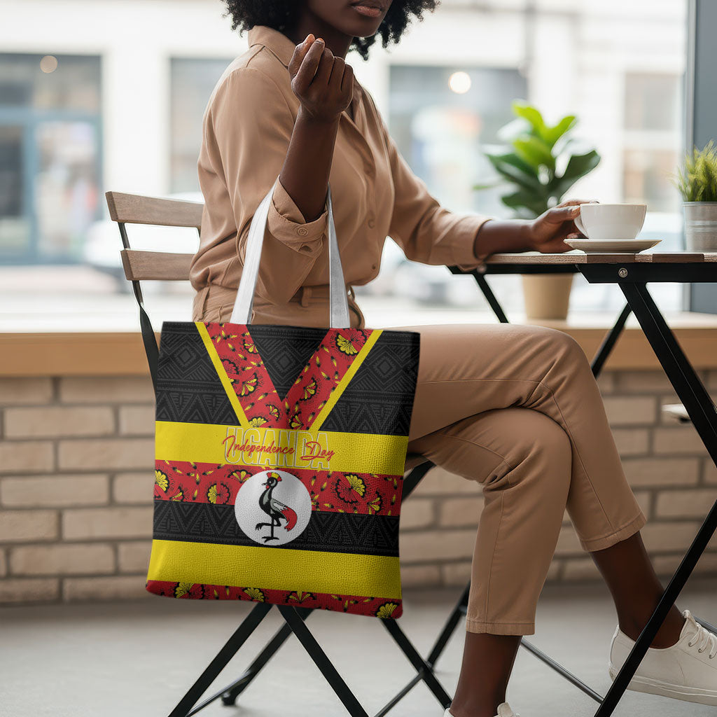 Uganda Independence Day Tote Bag Ugandan Kitenge African Pattern