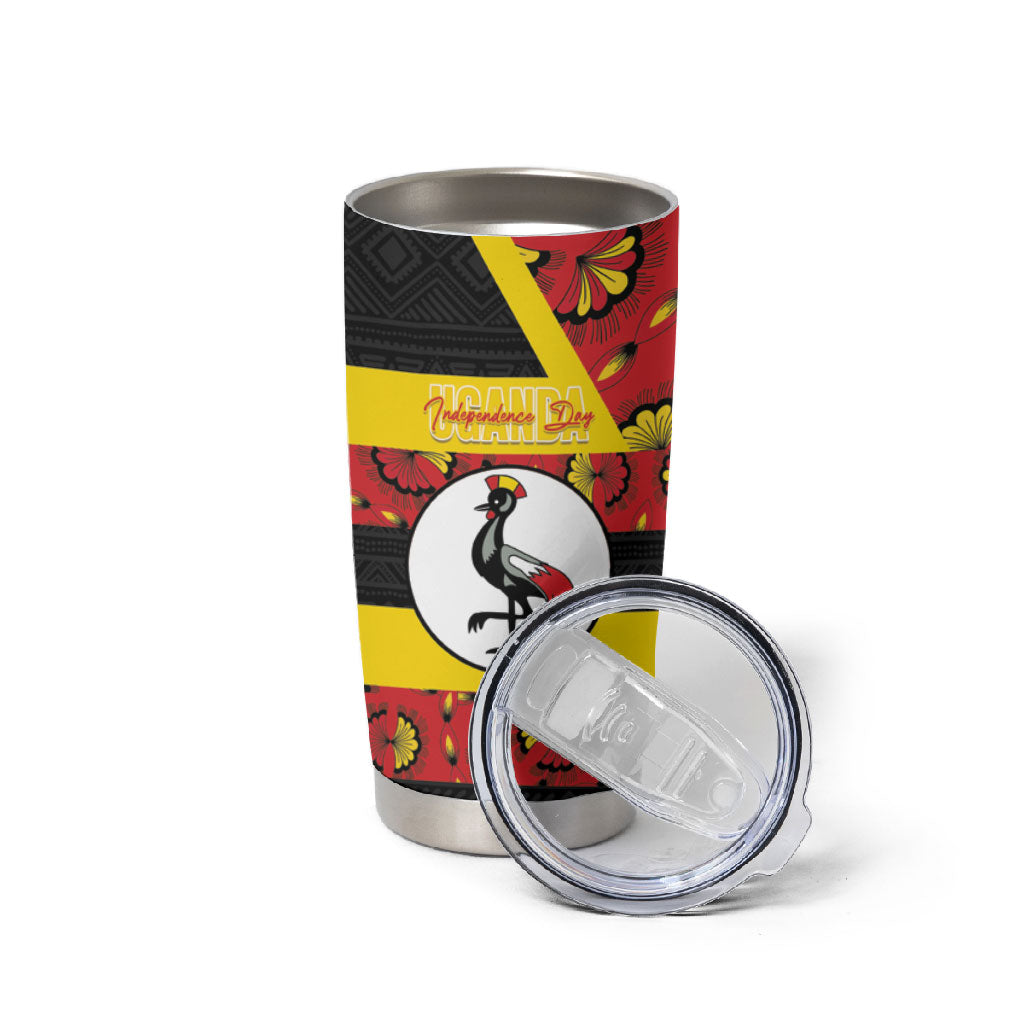 Personalized Uganda Independence Day Tumbler Cup Ugandan Kitenge African Pattern