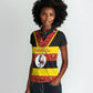 Personalized Uganda Independence Day Women Polo Shirt Ugandan Kitenge African Pattern
