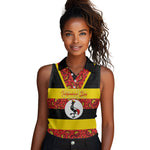 Personalized Uganda Independence Day Women Sleeveless Polo Shirt Ugandan Kitenge African Pattern