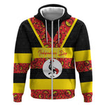 Personalized Uganda Independence Day Zip Hoodie Ugandan Kitenge African Pattern