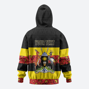 Personalized Uganda Independence Day Zip Hoodie Ugandan Kitenge African Pattern