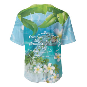 Afro Haiti Cotes des Arcadins Baseball Jersey Ayiti Map With Royal Palm Plumeria LT14