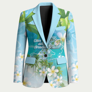 Afro Haiti Cotes des Arcadins Blazer Ayiti Map With Royal Palm Plumeria - African Pride