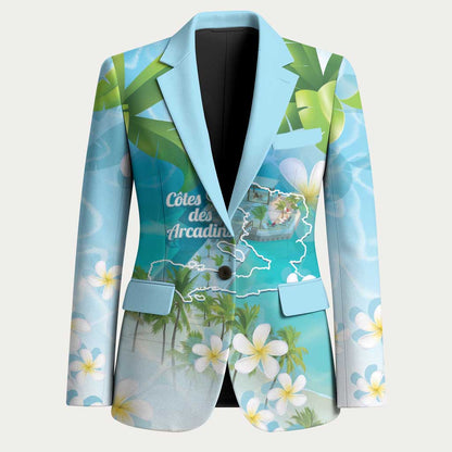 Afro Haiti Cotes des Arcadins Blazer Ayiti Map With Royal Palm Plumeria - African Pride