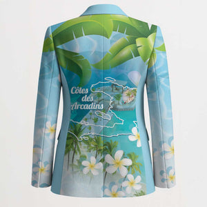 Afro Haiti Cotes des Arcadins Blazer Ayiti Map With Royal Palm Plumeria - African Pride