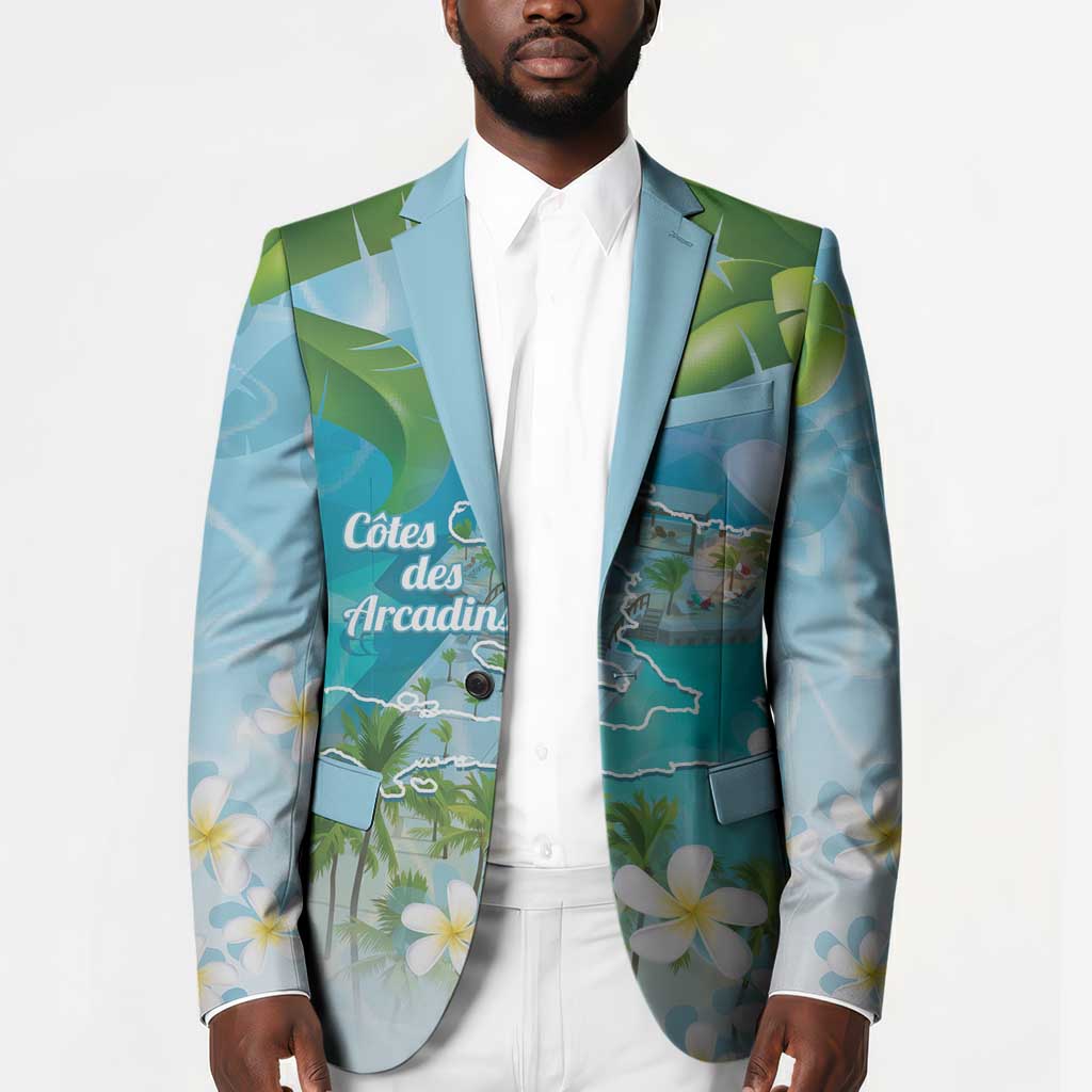 Afro Haiti Cotes des Arcadins Blazer Ayiti Map With Royal Palm Plumeria - African Pride