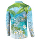 Afro Haiti Cotes des Arcadins Button Sweatshirt Ayiti Map With Royal Palm Plumeria