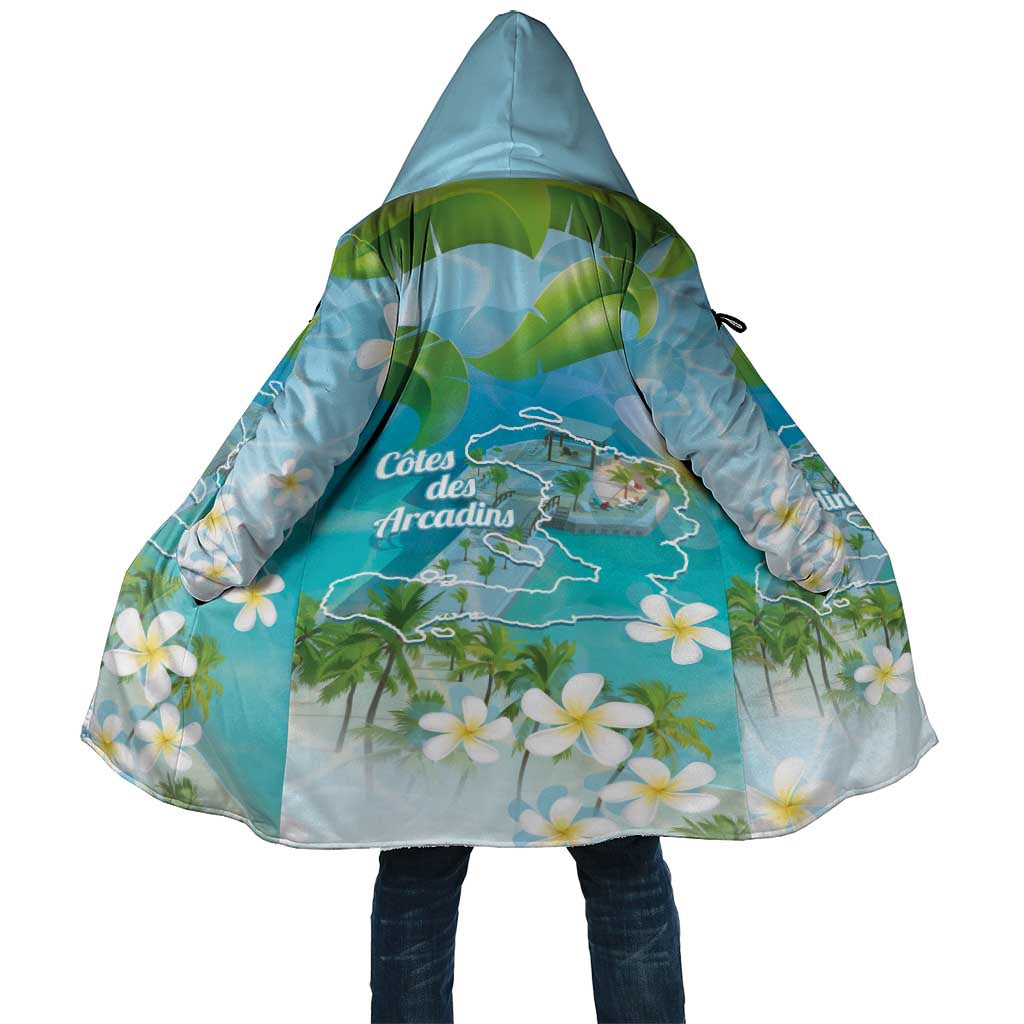 Afro Haiti Cotes des Arcadins Cloak Ayiti Map With Royal Palm Plumeria - African Pride