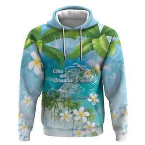 Afro Haiti Cotes des Arcadins Hoodie Ayiti Map With Royal Palm Plumeria - African Pride