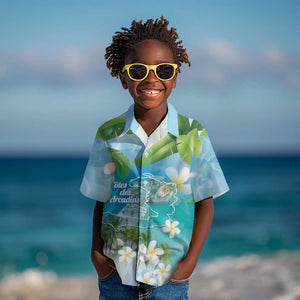 Afro Haiti Cotes des Arcadins Kid Hawaiian Shirt Ayiti Map With Royal Palm Plumeria LT14