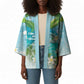 Afro Haiti Cotes des Arcadins Kimono Ayiti Map With Royal Palm Plumeria - African Pride