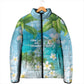Afro Haiti Cotes des Arcadins Padded Jacket Ayiti Map With Royal Palm Plumeria - African Pride