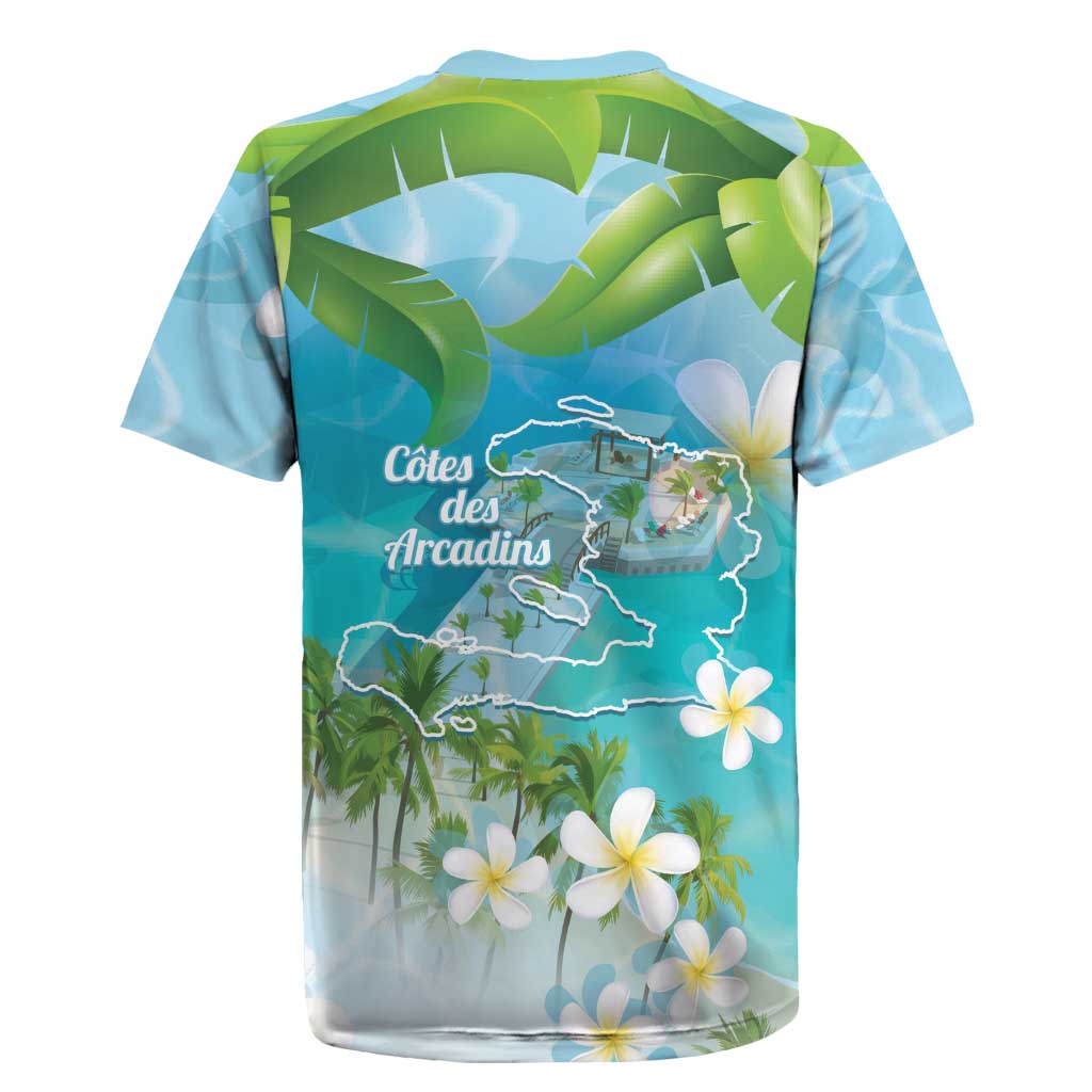 Afro Haiti Cotes des Arcadins Rugby Jersey Ayiti Map With Royal Palm Plumeria LT14