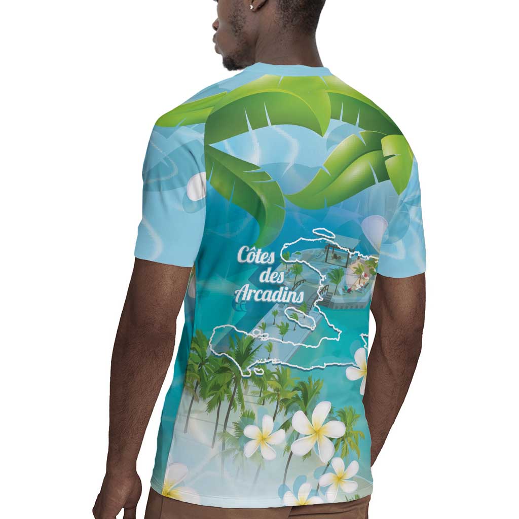 Afro Haiti Cotes des Arcadins Rugby Jersey Ayiti Map With Royal Palm Plumeria LT14