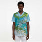 Afro Haiti Cotes des Arcadins Scrub Top Ayiti Map With Royal Palm Plumeria - African Pride