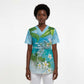 Afro Haiti Cotes des Arcadins Scrub Top Ayiti Map With Royal Palm Plumeria - African Pride