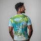 Afro Haiti Cotes des Arcadins T shirt Ayiti Map With Royal Palm Plumeria LT14