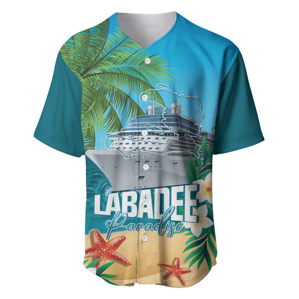 Afro Haiti Labadee Peninsula Baseball Jersey Caribbean Cruise Tropical Vibes LT14