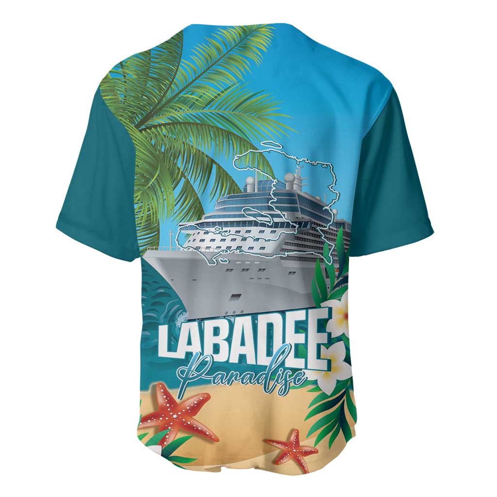 Afro Haiti Labadee Peninsula Baseball Jersey Caribbean Cruise Tropical Vibes LT14
