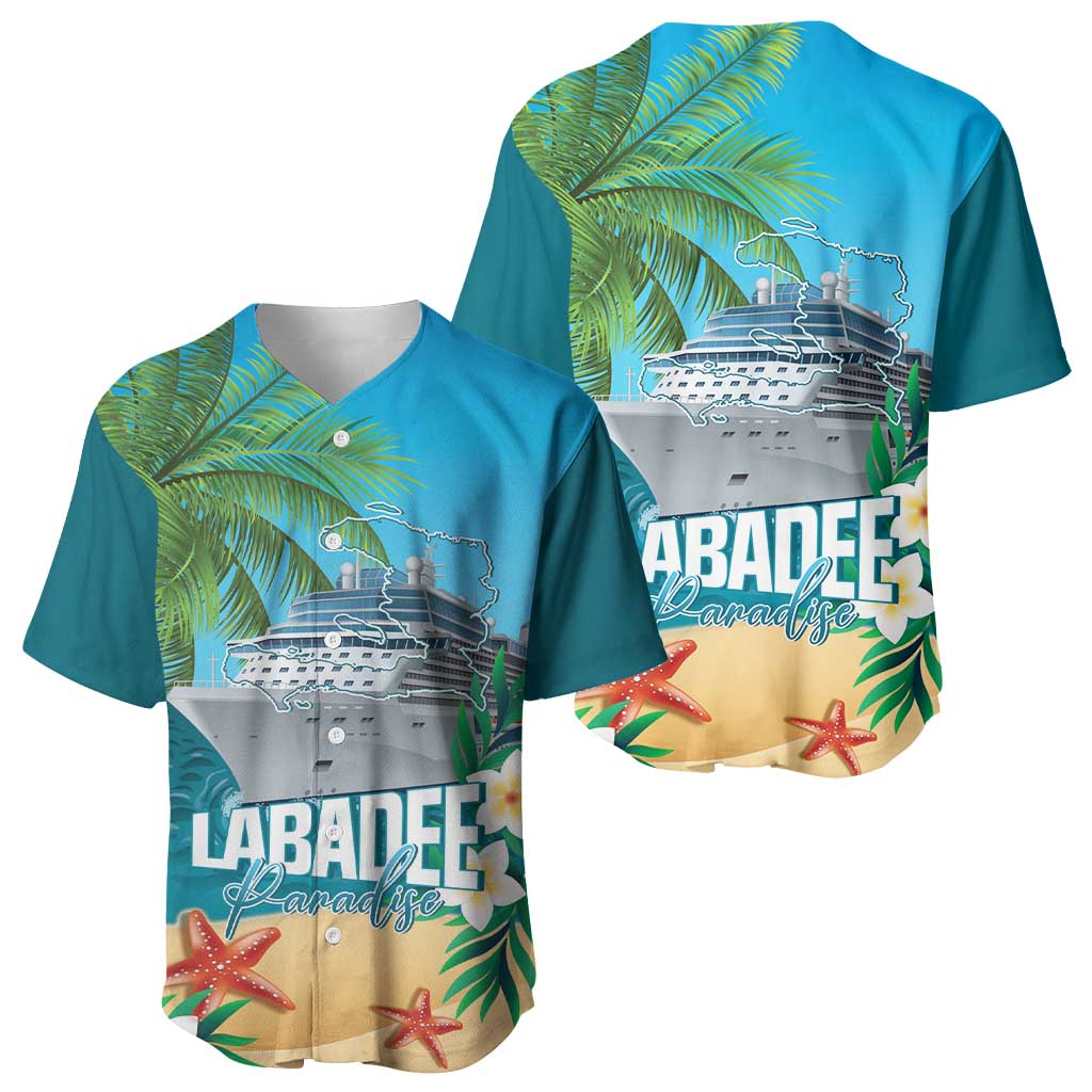 Afro Haiti Labadee Peninsula Baseball Jersey Caribbean Cruise Tropical Vibes LT14