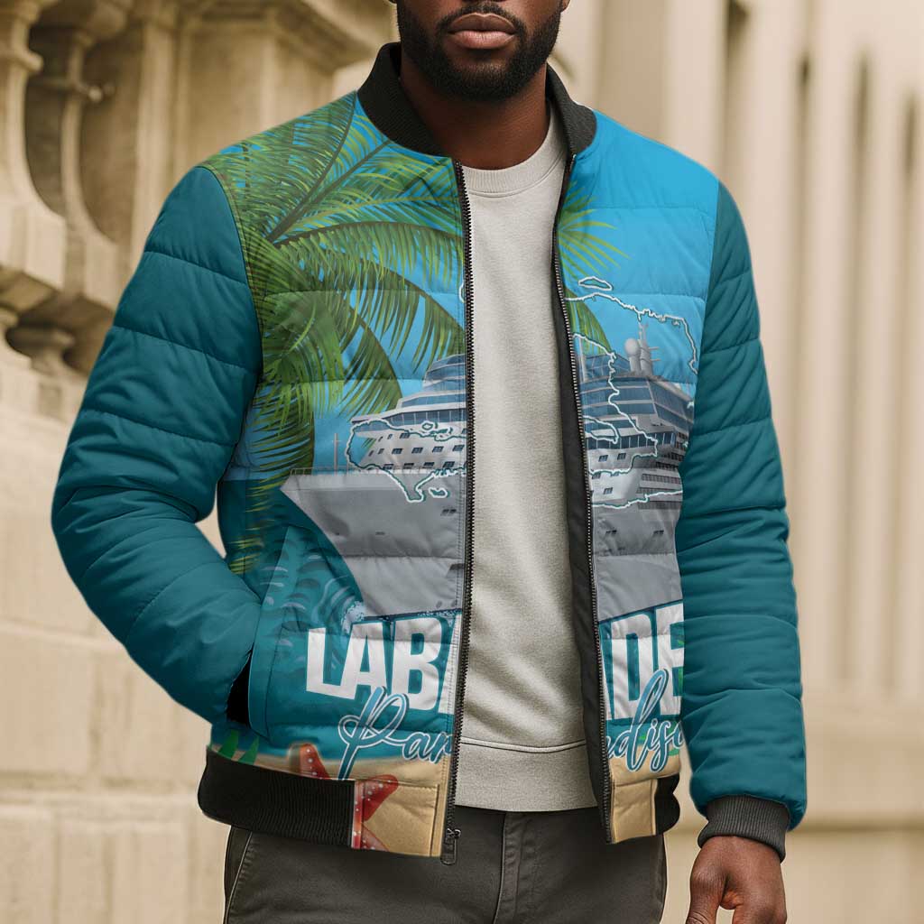 Afro Haiti Labadee Peninsula Bomber Puffer Jacket Caribbean Cruise Tropical Vibes - African Pride