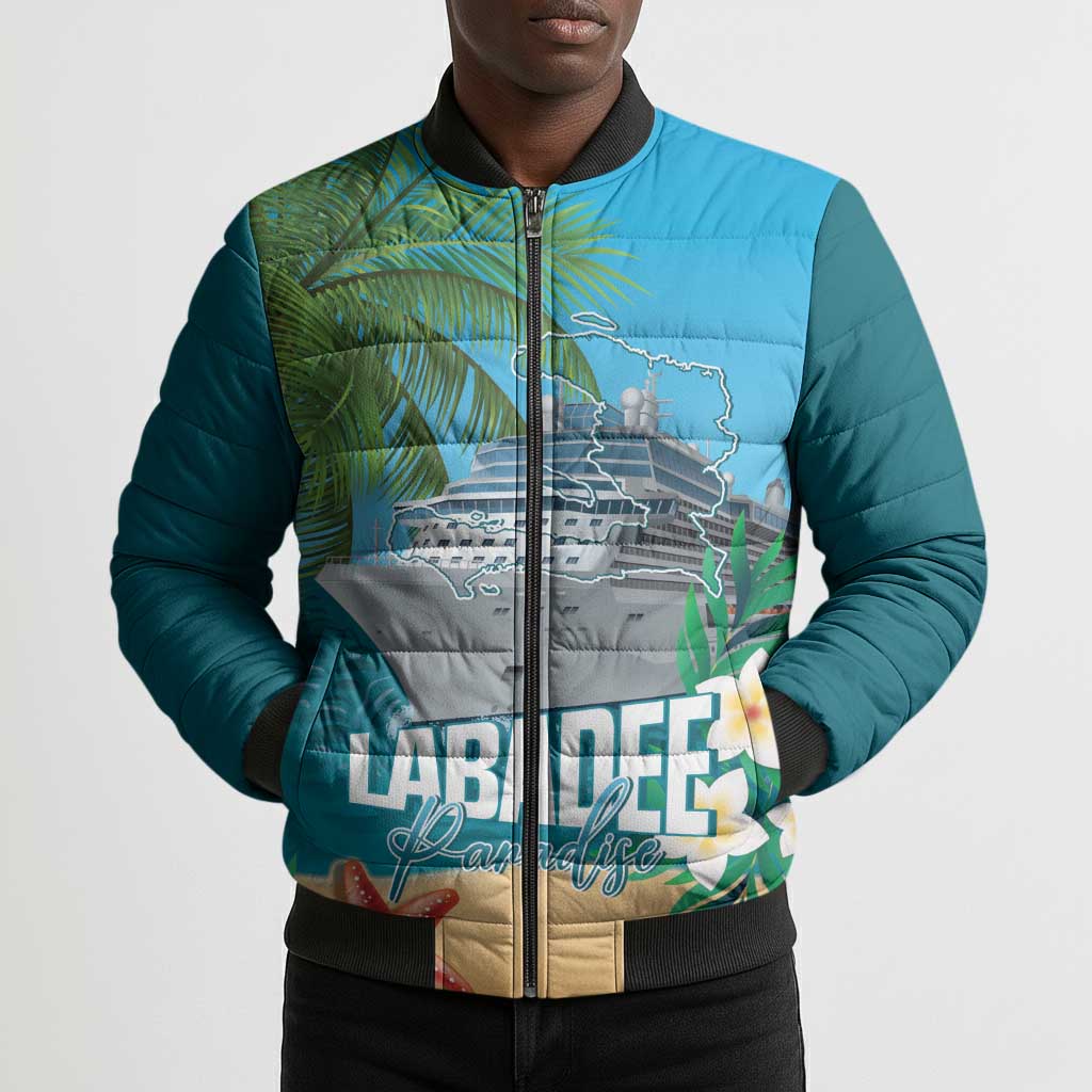 Afro Haiti Labadee Peninsula Bomber Puffer Jacket Caribbean Cruise Tropical Vibes - African Pride
