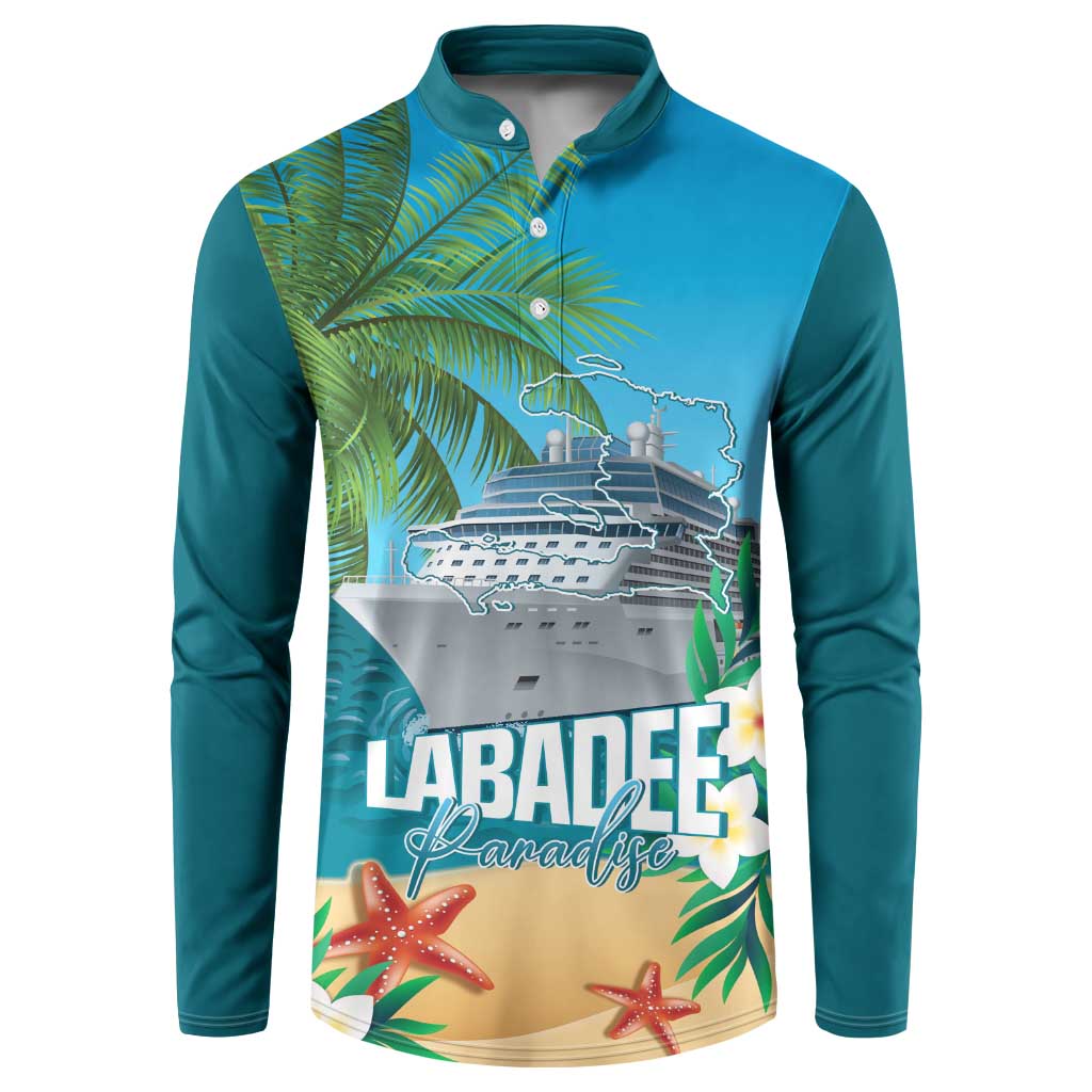 Afro Haiti Labadee Peninsula Button Sweatshirt Caribbean Cruise Tropical Vibes