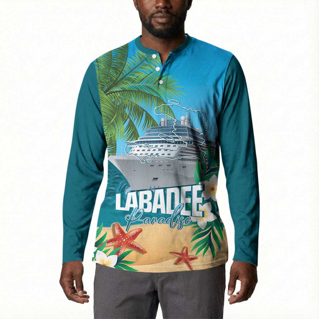 Afro Haiti Labadee Peninsula Button Sweatshirt Caribbean Cruise Tropical Vibes